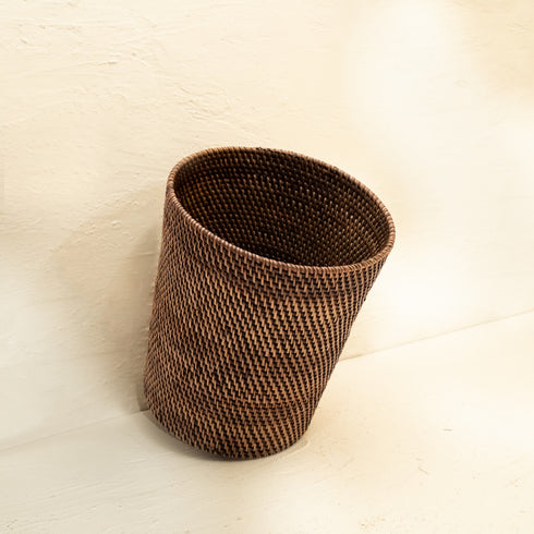Wicker/Rattan waste paper basket in 4 colours - Coastal Villa Homeware